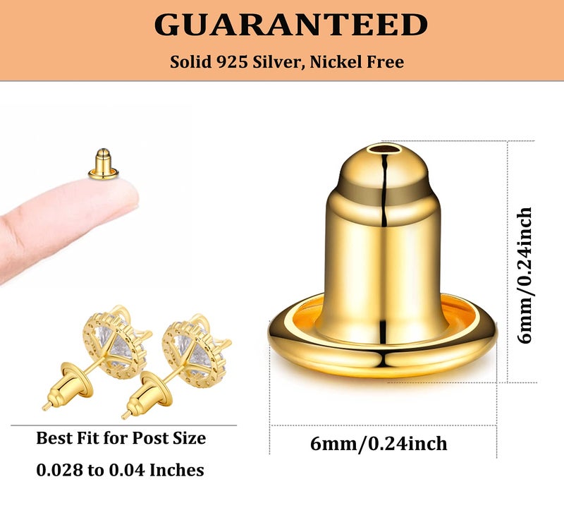 Catinee 925 Sterling Silver Earring Backs,Hypoallergenic Earring Backs Apply to Earring Back for Droopy Ears - Image 3